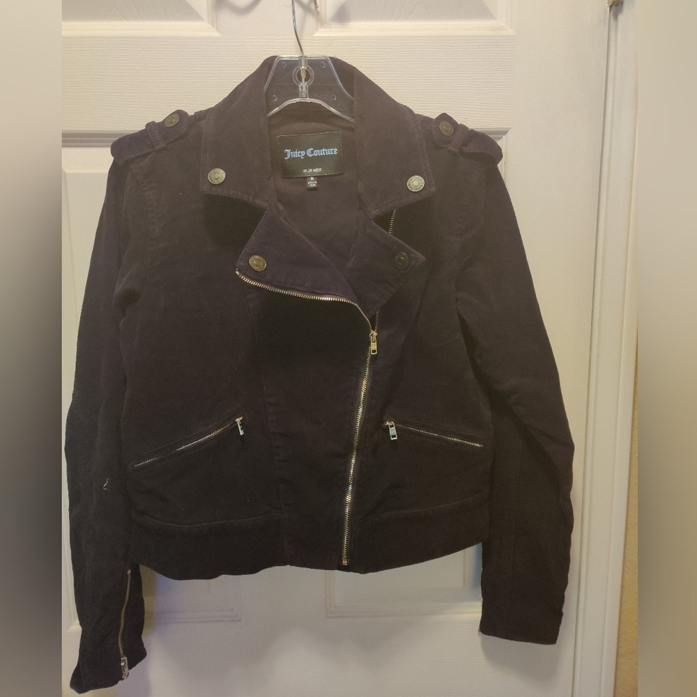 Juicy Couture Black Corduroy Moto Jacket